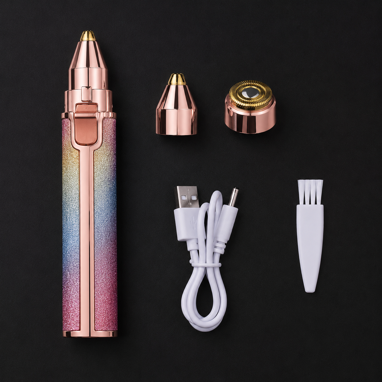 2-in-1 Rainbow Flawless Facial & Eyebrow Trimmer