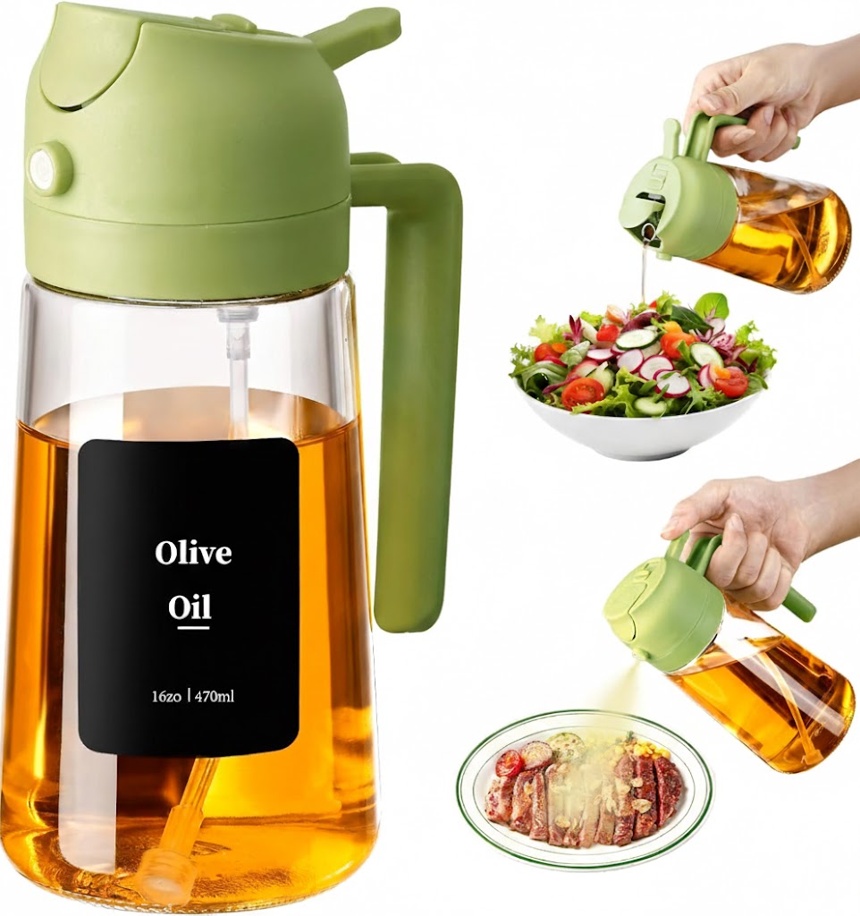 ZYCANTA 2-in-1 Glass Oil Spray Bottle
